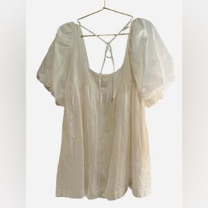 Things Between White Dress with Puff Sleeves